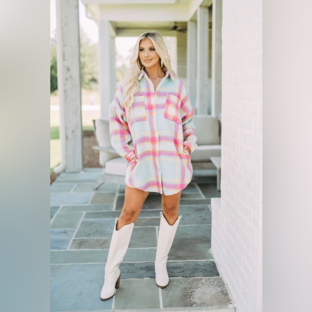 Colorful Plaid Shacket Dresd